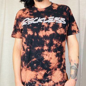 Custom bleach dye black Y&R grunge graffiti tee